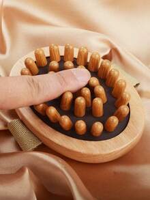 1pc Beech Wood Multi-Tooth Massage Comb, Full-Body Essential Oil Massage Tool, Relieve & Unblock Abdomen, Natural Wood Scraping Accessory For Home Body Care - Multicolor - View 10