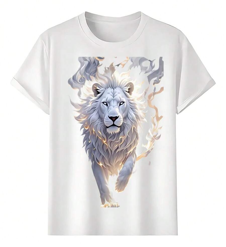 Playeras León De Fuego En Nubes - Blanco - Ver 1