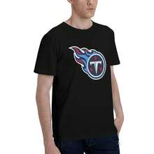 Tenn-Essee-Titans Men's T-Shirt, Soft And Stretchy Cotton, Round Neck, Comfortable Slim Fit, Breathable And Durable, Basic For Everyday Wear, Office Or Casual Outings - 黑色 - 查看 5