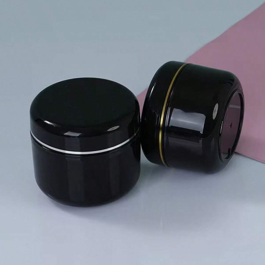 Cosmetic Refillable Travel Containers With Lids And Liners, Reusable, Durable And Leak-Proof, Suitable For Storing Face Cream, Body Lotion, Makeup And Nail Care Products, Applicable For Cosmetics And Daily Skincare - Black - View 1