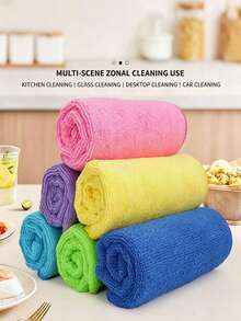 20pcs Microfiber Cleaning Cloths, 11.5 X 11.5 Inch Random Color Soft Cleaning Rags, Quick-Dry Absorbent Multi-Purpose Towels, Suitable For Kitchen, Bathroom, Glass, Home Cleaning - Multicolor - View 7