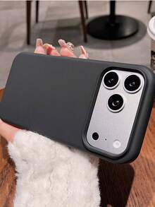 1個 矽膠純色簡約時尚手機殼 適用於 iPhone17 Pro Max 17PRO 17 16 Plus 16 Pro Max 15 14 13 12 11 背蓋 - 黑色 - 查看 3