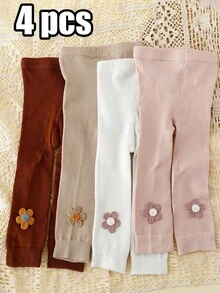 4 Pasang Celana Ketat Pendek Polos untuk Anak Perempuan, Cocok untuk Dipakai Sehari-hari - MultiWarna - View 12