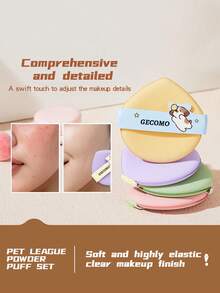 5PCS Makeup Sponge Puff Set, Breathable Makeup Sponge Sponge Puff, Makeup Tool, Dry And Wet Dual Use, Cushion Makeup, Flawless Base Makeup, Makeup Puff - Multicolor - View 3