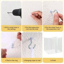 - Mosquitero de 2 aperturas para cama matrimonial, matrimonial, tamao, tamao King, mosquiteros grandes para, toldo de red para camping, viajes al aire ltima intervensin - Blanco + 24.5An x 31Al cm (1 Paneles) - Ver 3