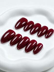 Shecass 10pcs Handmade Press-On Nails Short Length Suitable For Summer Vacation Graduation Party - Multicolor - View 2