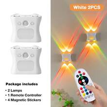 1pc/2pcs RGB Motion Sensor Wall Light, Rechargeable Magnetic Night Light, 3 Color Temperatures, Remote Control (Battery Not Included), Dimmable, Suitable For Bedroom, Hallway And Stairs - RGB Wall Light - View 14