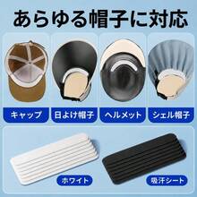 10-Pack Of Sweat-Absorbing Pads For Hats. Prevents Stains And Yellowing. Suitable For Both Hats And Collars. Disposable. Prevents Sweat Stains And Yellowing. Adjustable Size. - Black - View 7
