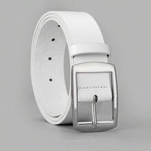 1pc/3pcs White K-Shaped Buckle Versatile Men's Belt - White - View 7
