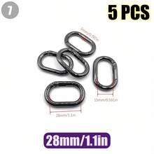 HSDOUBLE 5pcs Oval Metal Spring Hook Keychains, Suitable For Keyring Lanyards, Pet Collar Buckles, Wallet Keyring Replacement Parts - 5pcs - View 48