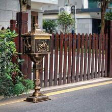 Rust-Resistant Cast Aluminum Mailbox With Lock, For Pole Mounting, Large, Bronze - C - View 3