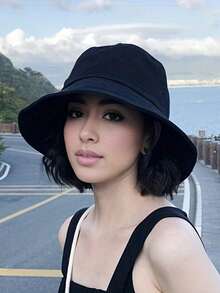 1pc Outdoor Wide Brim Bucket Hat, Sun Protection Sun Hat, Summer Casual Hat, Solid Color Bucket Hat - Multicolor - View 2