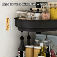 Rotating Double Tier Spice Rack Organizer for Cabinets, Spice and Condiment Storage, Shelf and Cabinet Organization - Negro - Ver 7
