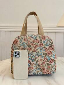 Student Portable Insulated Lunch Bag, Thickened Cute Fruit Lunch Tote With Bow And Heart Pattern - Red - View 2