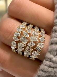 1pc Women's Elegant Cubic Zirconia Ring, Suitable For Valentine's Day Gift, Wedding Anniversary Party Wear - 3# - View 9