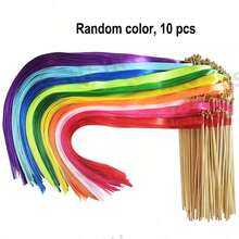10pcs/20pcs Tongkat Pita Gagang Kayu, Tongkat Kayu 30cm, Pita Satin 60cm, Dengan Lonceng Emas, Tersedia Berbagai Warna Pita; Pita Berkibar dan Lonceng Berbunyi Saat Dikibaskan, Cocok Untuk Penyambutan Pernikahan, Pesta Ulang Tahun, Perayaan Ulang Tahun Pertama, Upacara di Halaman Rumput, Properti Foto - Beraneka warna - View 9