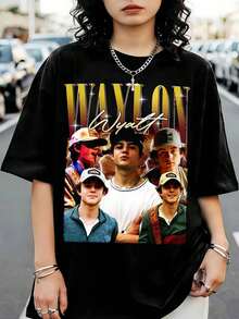 Retro Waylon Wyatt Vintage T-Shirt - Limited Edition Unisex Tee - Black - View 1