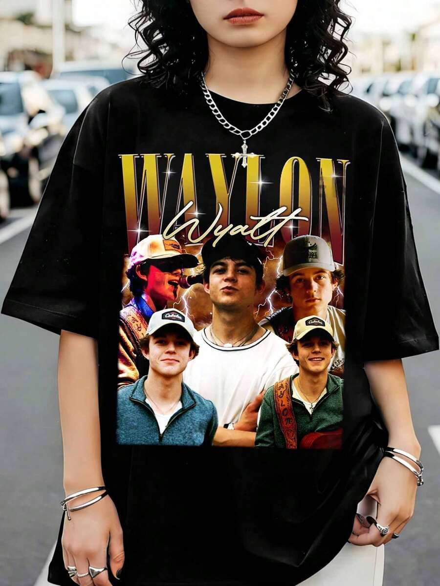 Retro Waylon Wyatt Vintage T-Shirt - Limited Edition Unisex Tee - Black - View 1