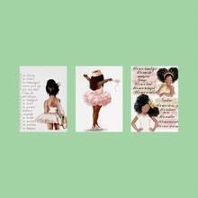 3PCS/Set Of 3 Princess Ballerina Girl Canvas Wall Art, Positive Affirmation Motivational Quote Artwork, Cute Crown Tutu Dancer Character Painting, Inspirational Self-Love Empowering Wall Hanging For Girls Bedroom Nursery Playroom Home Interior Decor - A - View 13