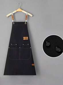 1 pièce Tablier imperméable et résistant à l'huile, conçu pour les femmes et les hommes, avec des poches pratiques - Idéal pour une utilisation dans les supermarchés, les restaurants, les magasins de fruits, les magasins de thé au lait - A - Voir 8