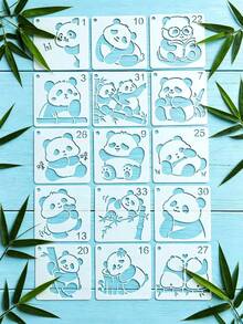 36pcs Panda Shape Hollow Stencils DIY For Wood, Wall, Ceramic, Gift Box, Planner Spray Painting Decoration Tools - Cute Panda - View 8