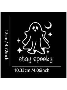 1件 Stay Spooky 幽靈乙烯貼紙－自黏半啞光萬聖節貼紙，適用於汽車、筆電、水壺，單次使用不對稱造型 - Stay Spooky - 查看 6