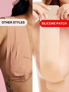 1pc One-Piece Silicone Breast Petals, Solid Lifting Breast Stickers, Invisible Ultra-Thin Anti-Sagging Strapless Push-Up - Multicolor - View 3