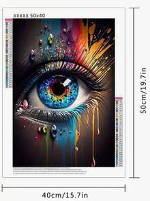 Splatter Eyes 卡通家庭 5D 新鑽石畫馬賽克鑽石貼紙 現代藝術 全圓壁掛裝飾 家居客廳裝飾畫 手作貼紙 - 套裝 - 查看 2