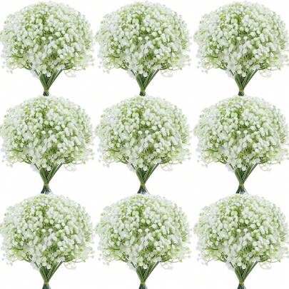 1-200pcs White Gypsophila Artificial Flowers Preserved Symbolizing Romantic, Pure, Sincere Love, Friendship, And Family Affection. Reusable Room Decor, Restaurant Kitchen , Table Pure Sacred Wedding, Vase Romantic Everlasting Flower Ornaments