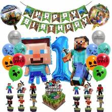 New Steve Pixel World MC-Themed Party Blue Number Balloon Set For Birthday Party Decorations - View 15
