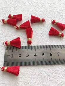 50pcs Colorful Mini Tassel Pendants, Earrings, Bracelets, Keychains, Handmade DIY Jewelry Accessories Decorations - Multicolor - View 3
