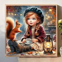 1 قطعة [30*30 سم/11.8*11.8 بوصة][40*40 سم/15.7*15.7 بوصة] طقم رسم الماس الأكريليك 5D، نمط فتاة لطيفة، مناسب للمبتدئين البالغين فن الفسيفساء الماسي DIY، رسم ماسي يدوي كامل التصميم DIY، قابل للتطبيق في غرفة المعيشة وغرفة النوم وديكور جدار المكتب، هدية ديكور منزلي مفاجئة للعائلة والأصدقاء - بدون إطار - مشاهدة 2