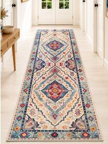 Chilai Home Boho Rug, Runner Rug, Washable Floor Mat for Home Decor, Livingroom rug, Non-Slip Kitchen Runner Rug, Made in Turkiye 80x200 cm, 80x300 cm,100x200 cm, 120x180 cm - 淺灰紫 - 查看 4