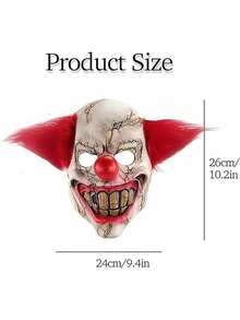Adult Horror Killer Clown Mask, Scary Halloween Clown Mask With Red Hair, Suitable For Halloween, Carnival, Costume Party And Horror Themed Events, Ideal Holiday Gift For Family And Friends - Multicolor - View 11