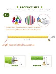 Parrot Colorful Frosted Perch With Bell, Multiple Sizes, Easy Installation, Claw Care, Anti-Slip Perch For Small And Medium Parrot Cages, Foot And Claw Care Training Supplies, Random Color - View 14