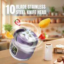 10 Blades Electric Portable Blender | Digital Display USB Rechargeable Juicer | No Filter Ice Crusher For Smoothies Shakes Fresh Juice - Multicolor - View 6