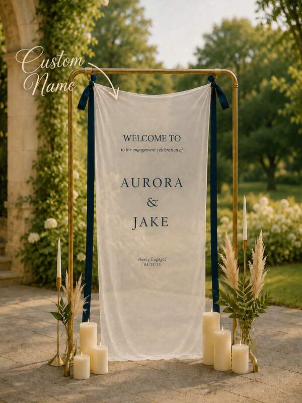 Fabric Wedding Welcome Sign, Personalized Wedding Welcome Sign, Fabric Signage, Customized Tulle Wedding Sign, Bohemian Style Wedding, Wedding Welcome Sign