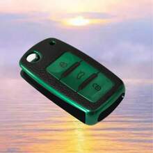 TRTY Folding Key Cover Fashionable And Durable Protective Key Case, Premium Soft TPU 361° Full Protection, Compatible With Volkswagen Jetta Beetle Tiguan Passat Golf MK6 Polo 3-Button, Ideal Holiday And Birthday Gift - Beetle Key Cover - View 15