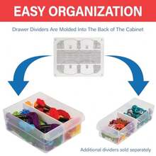 Plastic Storage Cabinet For Garage Organization, Bead Organizer, Building Bricks Storage, Teacher Toolbox, Makeup Organizer, 20" W X 6" D X 16" H, 10124 - Black - View 5