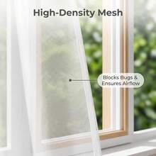 Mosquito Net Window Screen, Invisible White Self-Adhesive Insect Screen, Pre-Cut Fixed Size No-Drill Window Screen, Dust-Proof Breathable Insect Screen, Suitable For Home Bedroom, Kitchen, Rental Apartment And RV Camping Vehicle Windows - A - View 3