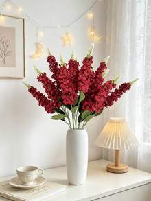 1/3pcs 29.2 Inch Artificial Hyacinth Flowers, Realistic Texture, Suitable For Wedding, Home, Outdoor Party Floral Arrangement, Tabletop Decoration, Garden, Hotel, Bar, Kitchen, Fireplace, Vase Decoration, DIY Wreath Decoration, Gift For Girls - Red - View 7