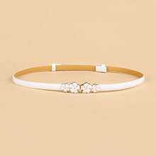 1pc/2pcs Oil Drop Plum Blossom Buckle Waist Belt - White - View 6