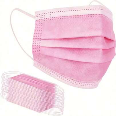 500pc/300pcs/200pcs/150pcs/100pcs/50pcs/10pcs/1pc High Quality Disposable Face Masks, 3-Layer Protection, Adjustable Nose Clip - Breathable, Soft, Skin-Friendly, Suitable For Home, School, Office And Outdoor Use, Polypropylene Material, Disposable Design