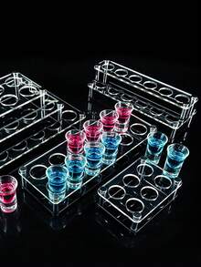 6/12/24 Holes Shot Glass Holder Bar Acrylic Shot Glasses Serving Wine Glass Cup Serving Tray Cups Organizer Shot Glass Display Bar Counter Tools - View 7