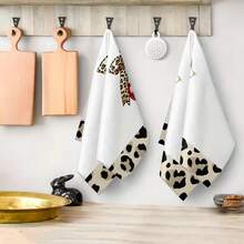 2PCS Home Daily Cherry Pattern Soft Small Square Towels, Kitchen Stove Hand Wiping Dish Cloth, Bathroom Hand Washing Face Towel, Dormitory Homestay Multi-Functional Daily Cleaning Cloth, Ultra-Fine Fiber Fabric, Home Kitchen Bathroom Living Room Multi-Scene Universal Versatile All-Match Style Daily Small Hand Towel, Simple Daily Essential Cleaning Item - Multicolor - View 6