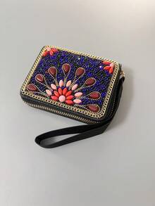 Hot-Selling Bohemian Style Card Holder With Money Tree, Eye, Peacock, Leaf Patterns, Large Capacity Multi-Function Card Storage Bag, Creative Gift Choice For Best Friends And Yourself - Multicolor - View 4