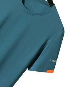 Men's Short Sleeve T-Shirt, Loose Breathable Quick-Dry Lightweight Casual Tee, Versatile For Sports, Home, Commute Summer - Navy Blue - View 6