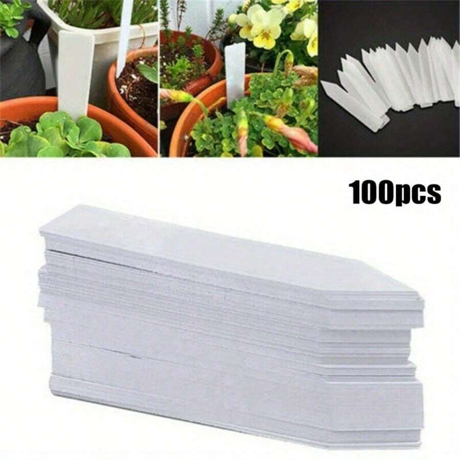 Garden Plant Labels Plant Accessories Flower Pots Plant Tags Nursery Markers Label Tray Mark DIY Tool - White - View 1
