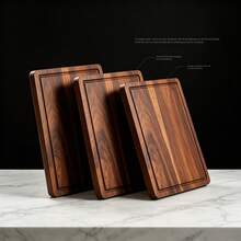 3pcs. Set Of Premium Rosewood Cutting Boards, Natural Wood Style High-End Cutting Boards, Size (38 X 26 / 33 X 23 / 28 X 20 Cm) Solid Wood Chopping Boards, Easily Process Meat, Vegetables, Fruits, Bread And Other Ingredients. Suitable For Hotels, Restaurants, Homes, Apartments, Dormitories. - Rust Brown - View 2