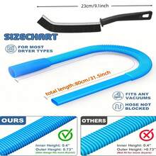 1pc Dryer Vent Cleaner Hose, Dryer Lint Vacuum Hose Attachment With Elastic Universal Connector, Dryer Vent Cleaning Tool, Vacuum Hose, Fits Most Vacuum Cleaners - Flexible Tube + Crevice Brush - View 8